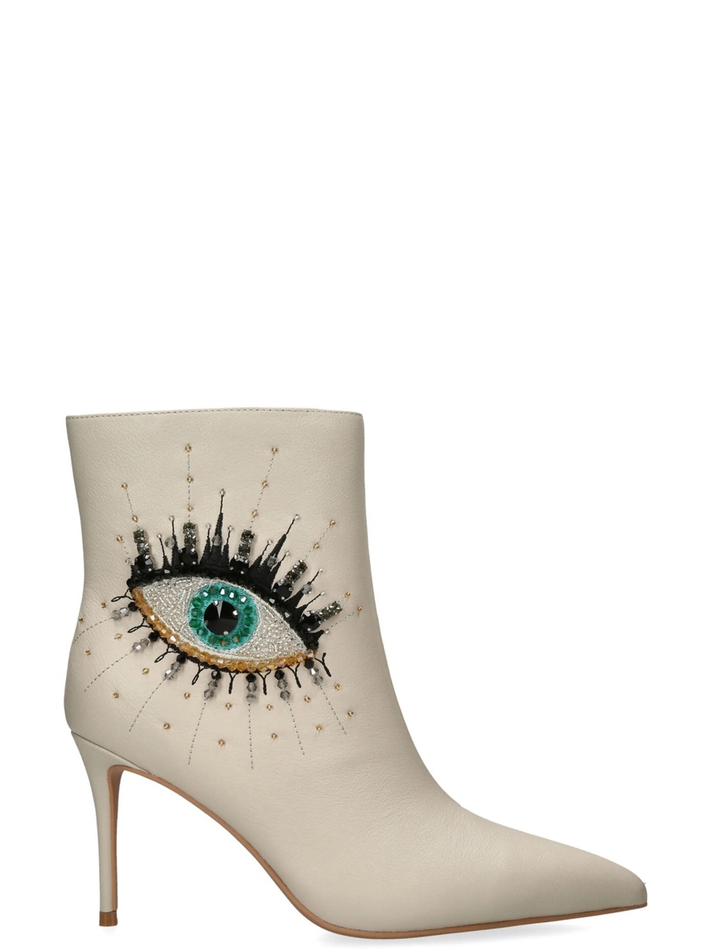 Kurt Geiger Women’s White Evil Eye Leather Bootie - Size 7